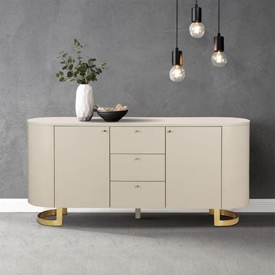 Aubrey Buffet Cabinet - Matt Beige / Gold